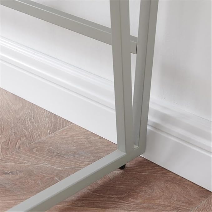 Pemberly Row 44 L x 23.75 W Writing Desk Weathered Wood and Nickel Finish HPL Worksurface Iron Frame MDF Shelf Cable Management 30 Clearance Home Office Desk with Riser Shelf