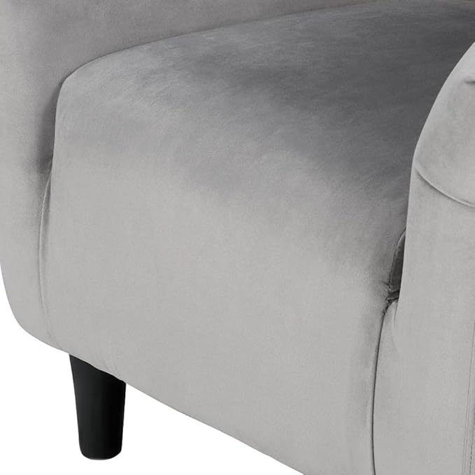 Yaheetech Barrel Chairs Furry Accent Chairs with Soft Padded Armrest for Living Room Bedroom Waiting Room Office Set of 2 Gray