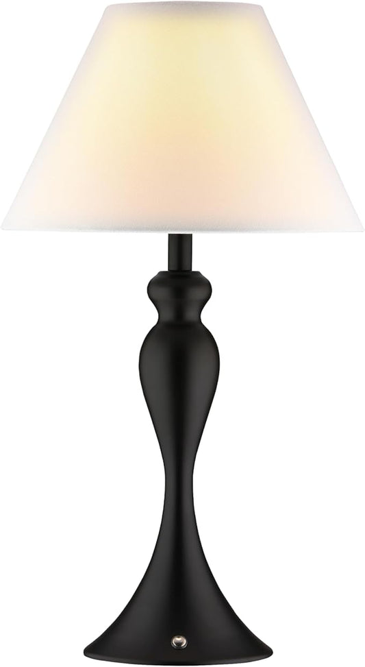 O'Bright Ember Cordless Table Lamp – Rechargeable Touch Dimmable Battery Operated E26 LED Bulb Type-C Fast Charging Portable Lamp for Bedroom Living Room Office Black