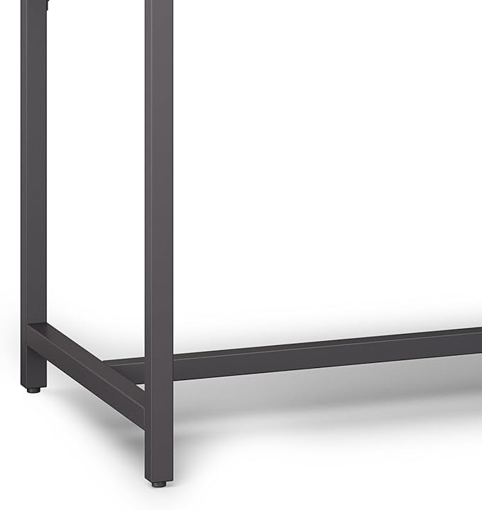 SIMPLIHOME Banting Desk - 72 Inch Wide Solid Wood and Metal Writing Desk in Distressed Grey Modern Industrial Home Office Computer Table for Study with 2 Drawers and Flip-Down Keyboard Tray