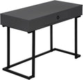 Modern Grey Laminate Computer Desk with Storage Drawer for Home Office Laptop Work - 42 Inch