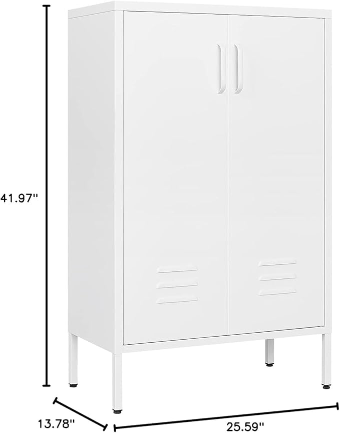 Suitable for Steel Storage cabinets in Living Rooms Kitchens and bedrooms 2 Door Miscellaneous Storage Cabinet Garage Tool Storage Cabinet and Office File Cabinet2 Movable partitions