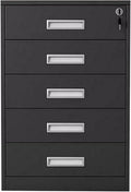 File Cabinet with Lock 5 Drawer Cabinet Under Desk Storage Cabinet Office Storage Cabinet File Information Cabinet (Color : Black)