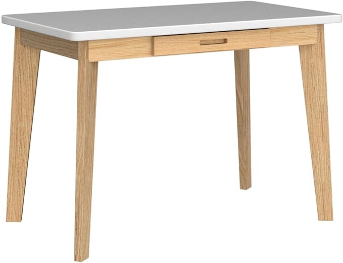 IOTXY Solid Wood Writing Desk - Home Office Workbench Desk with Drawer 31.5 Width Laptop Computer Work Study Table in White
