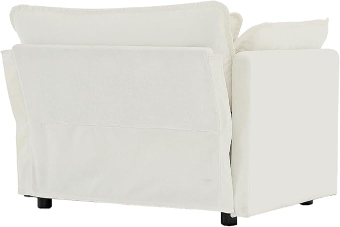 41.4 Chenille Oversized Accent Chair Comfy Single Sofa Cloud Couch Modern Luxury Arm Chair with Pillow for Living Room Bedroom Apartment Office Beige