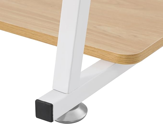 Home Office Desk36inch Rolling Computer Desk With Storage Shelves Under Desk Reversible3-Tier Computer Desk With 31.5*19.69in Spacious Desktop For Small Place For BedroomsStudios (White+Log Color)