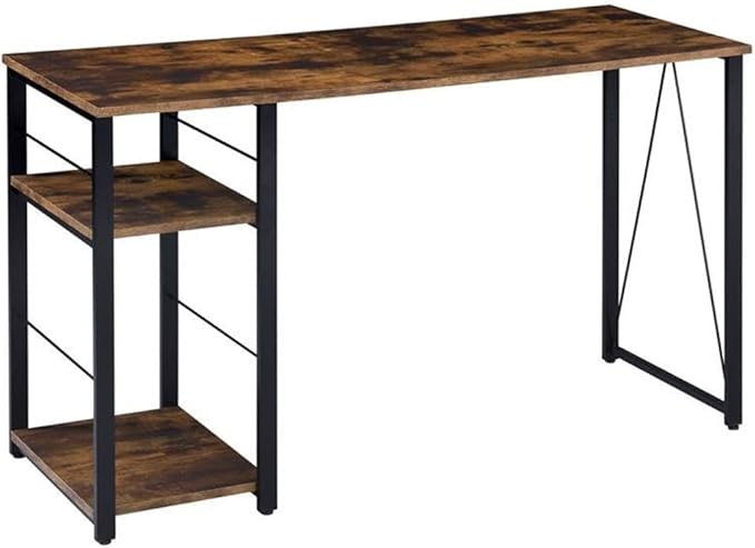 Acme Vadna Wooden Top Writing Desk in Weathered Oak and Black
