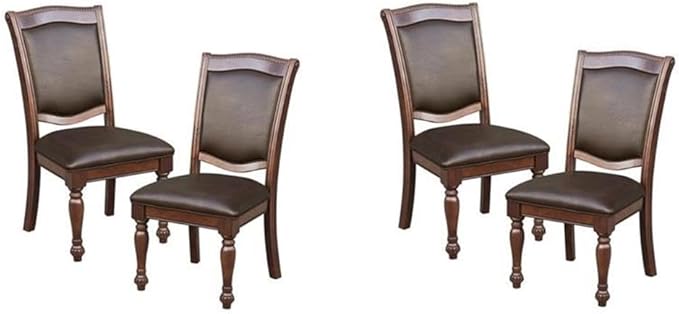 Pemberly Row Set of 4 Wood Dining Room Side Chairs in Brown Cherry