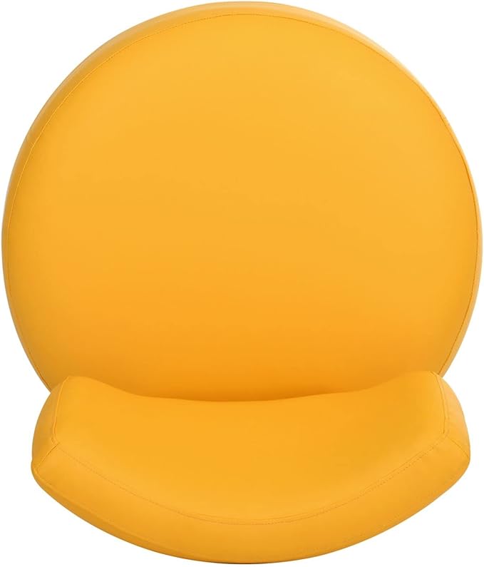 Modern Yellow Faux Leather Swivel Accent Chair 29 Width Armless 360 Degree Swivel Comfortable &amp Stylish Perfect for Living Room &amp Office