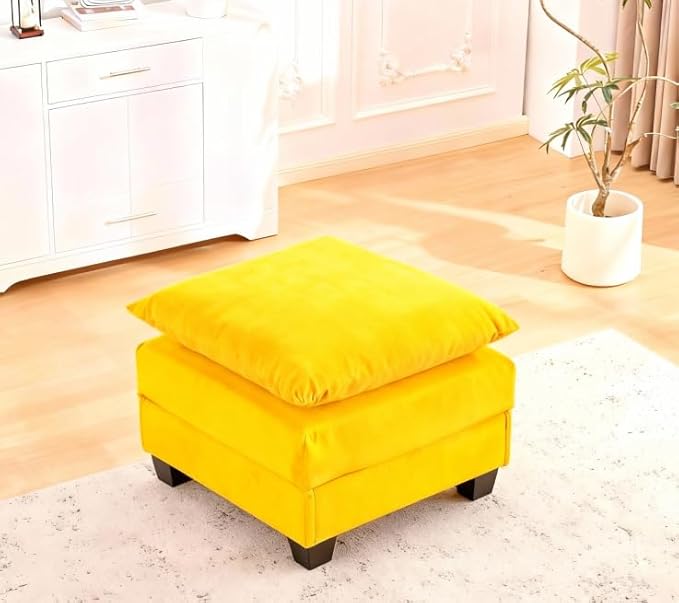 Loveseat Sofa Cloud Sofa Couch 50'' Modern Loveseats 2 Seat Couch with 2 Pillows for Small Spaces/Apartment/Studio/Office/Bedroom/Living Room 8834-YELLOW-O