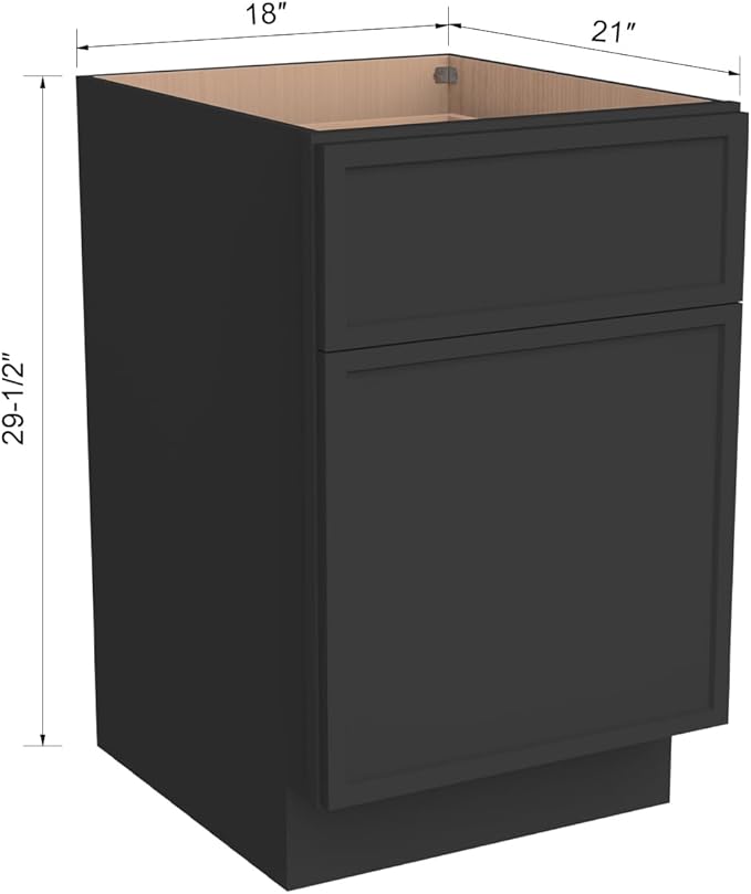 RTA Solid Wood File Cabinet with 2 Drawers Desk Under-Table Wooden File Cabinet Suitable for Bedside or Freestanding File Storage Cabinet (Charcoal Black 18 W × 21 D × 29.5 H)
