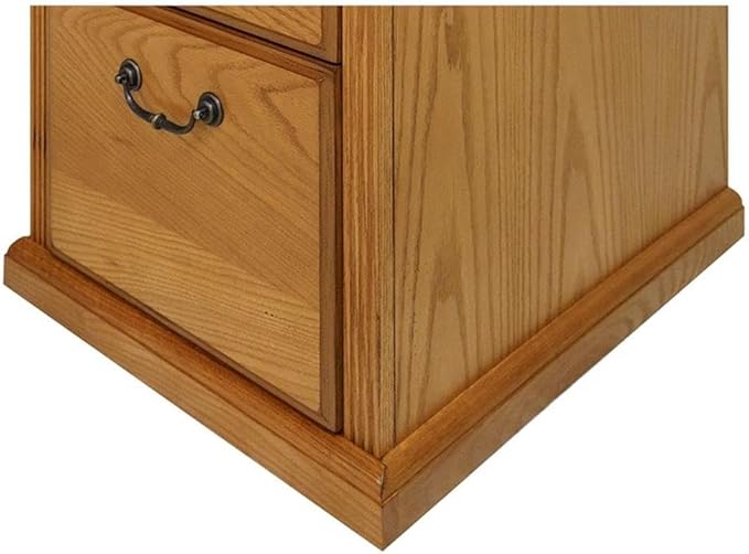 Pemberly Row 4-Drawer Wood Filing Cabinet Natural Distressed Finish Hardwood Solids and Veneers Locking Top Drawer 55 H x 20.75 W x 24.5 D Office Storage and Organization
