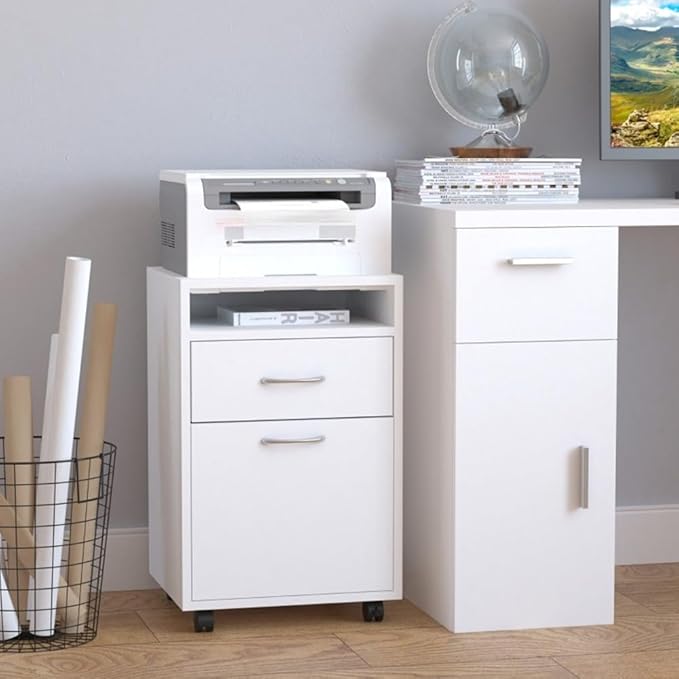 Modern File Cabinet with Drawers for Office Storage – Compact Vertical Filing Cabinet with Smooth-Gliding Metal Slides and Sturdy Particle Board Construction