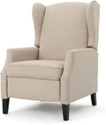 GDFStudio Westeros Traditional Wingback Fabric Recliner Chair (Wheat)