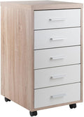 Reclaimed Wood &amp White 5-Drawer File Cabinet
