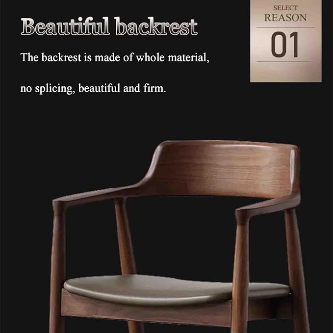 Ergonomic Solid Wood Chair Home Living Room Chair Coffee Chair Simple Armchair backrest Chair Sturdy and Durable Sitting not Tired Safety and Environmental Protection 77*58*55cm