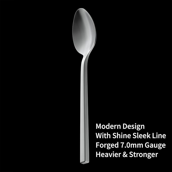 Alata Cube 20-Piece Forged Silverware Set Stainless Steel Flatware SetService for 4Matte Satin Polished Cutlery SetDishwasher Safe