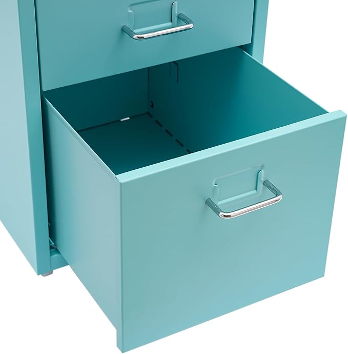 5 Drawer File Storage Cabinet Side Storage Organizer Freestanding Storage Drawer Office Filing Cabinet Stand Rolling Storages Dresser with Wheels11 * 16.1 * 27.1in(Blue)