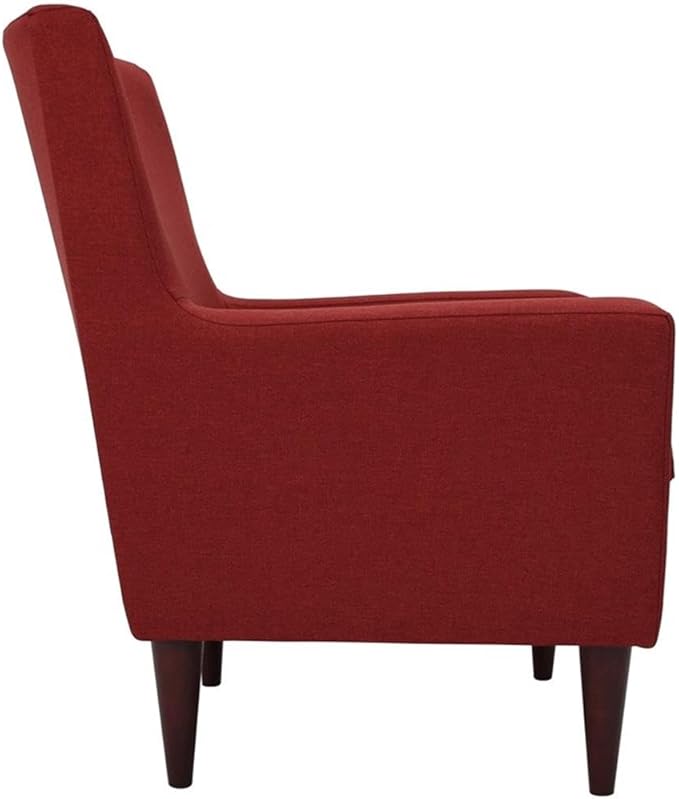 Pemberly Row Traditional Fabric Arm Chair Picante Red Finish 34.5 H x 28 W x 30 D Woven Textured Fabric Padded Seat Durable Construction Classic Accent Chair for Living Room or Bedroom