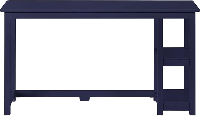 Max &amp Lily Solid Wood Desk With Shelves 55 Inches Blue