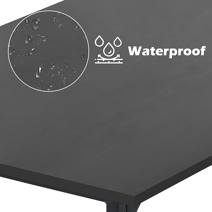 Dkelincs 40 Inch Small Computer Desk Home Office Desk Writing Desk Modern Simple Style Study Work Table with Metal Frame Easy Assembly Adjustable Feet Water-Resistant Scratchproof Surface Black