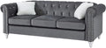 Glory Furniture Raisa Velvet Sofa in Gray