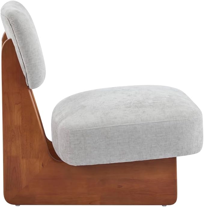 [Set of 2] Modern Beige Lounge Chair with Polyester Upholstery Sturdy Black Wood Base Stylish and Comfortable Accent Seating for Living Room (Gray + Walnut + Polyester + Solid Wood)