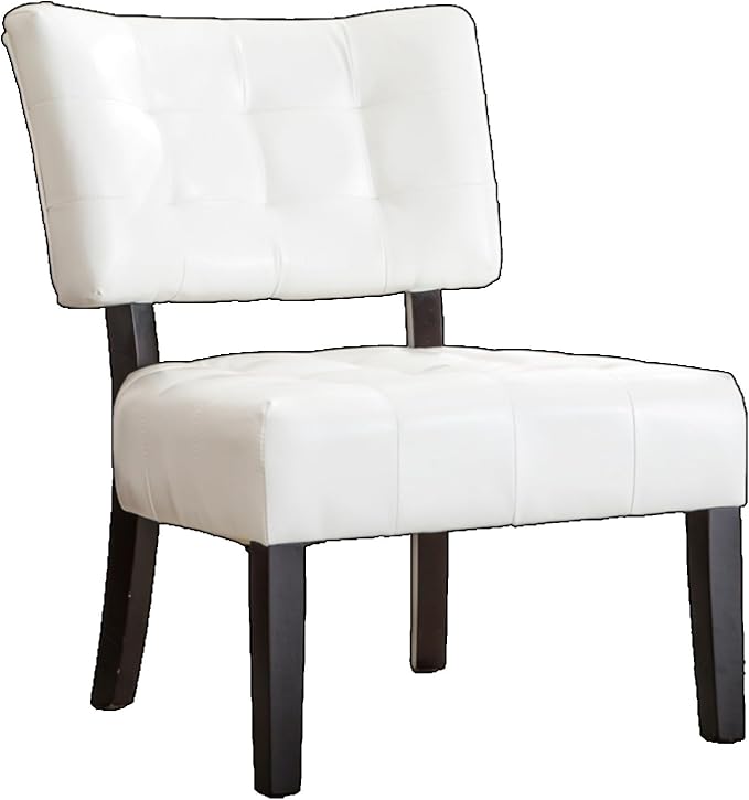 Contemporary Tufted Oversized Accent Chair with Plush Boucle Fabric and Faux Leather Options Kiln-Dried Hardwood Frame Deep Cushion Seat Ergonomic Back Support Versatile Living Room Chair (Ivory)