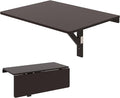 Tangkula 31.5 Wall Mounted Folding Desk Drop-Leaf Floating Desk with Spacious Surface Space-Saving Foldable Wall Table for Study Bedroom Bathroom Balcony &amp Small Spaces