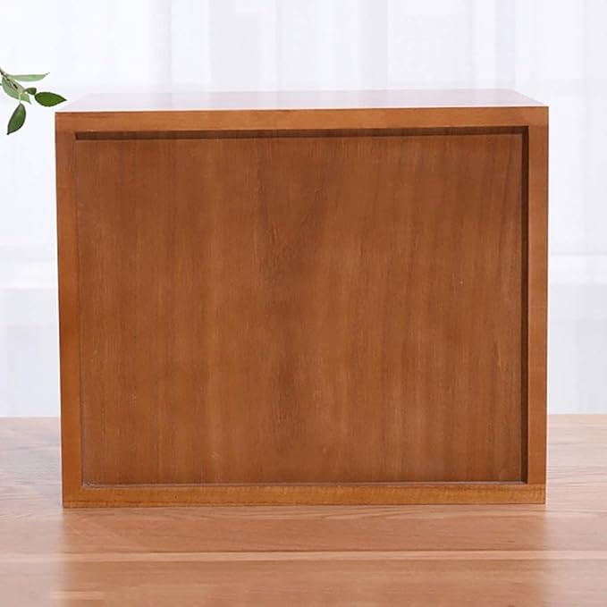 Solid Wood D File Cabinet with Multilayer Storage Box Drawers and Desk Organizer Monitor Stand/Printer Holder6 Layer