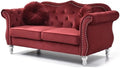 Glory Furniture Hollywood Velvet Loveseat in Burgundy