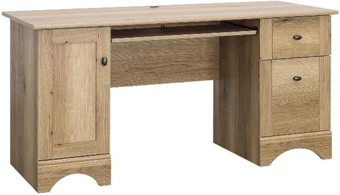Sauder Miscellaneous Office Computer Desk with Drawers Timber Oak Finish
