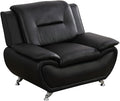 Lounge Comfy Faux Leather Sofa Modern Couch for Small Living Room/Dorm/Bedroom/Office/Apartment for Small Spaces (Black-2 Single Seat)