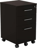 Mayline MNBBFLDC Medina 3-Drawer Lockable Mobile File Cabinet 26.75H Mocha Laminate