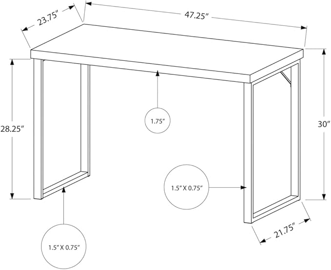 Computer Desk Home Office White Laminate Modern &amp Contemporary