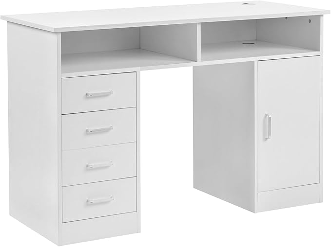 Home Office Desks Laptop Desk Compact Side Table Writing Table with Storage Cabinet Corner Computer Desk with Storage Cabinet Corner Home Office Desk for PC Executive Writing Study Work 120x50x78CM