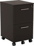 Scranton &amp Co File Cabinet with 2 Drawers &amp 1 Lock Rolling Mobile and Portable File Cabinet with Wheels for Documents A4/Letter/Legal(Mocha)