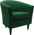 Pemberly Row Traditional Fabric Club Chair Emerald Green Finish Polyester Upholstery Padded Seat 17.5 in Seat Height 32 in x 30.5 in x 27.5 in Accent Chair for Living Room or Bedroom
