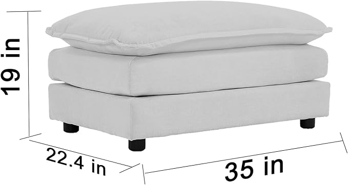 Black Ottoman for Modular Sectional Sofa Chenille Fabric Seat for Oversized Sectional Couches for Living Room Bedroom Apartment Cloud Sofa Couch Sofá para Sala