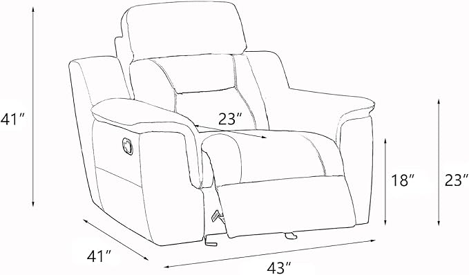 Blackjack Furniture Walker Leather Match Upholstered Reclining Living Room Chair Hazel Wood
