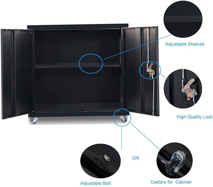 1 Shelf Metal Filing Cabinet Storage File Cabinet with Lock for Home and Office