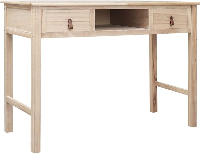 Simple Computer Desk 43.3 inch Home Office Desk Study Table Laptop Standing Desk Writing Desk with 2 Storage Drawers Makeup Vanity Console Table