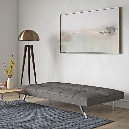 Futon Sofa Bed Couch Modern Loveseat Sleeper 3 Seater Sofa Couch Bed Convertible Folding Love Seat Daybed for Small Spaces Office BedroomDorm (Gray)