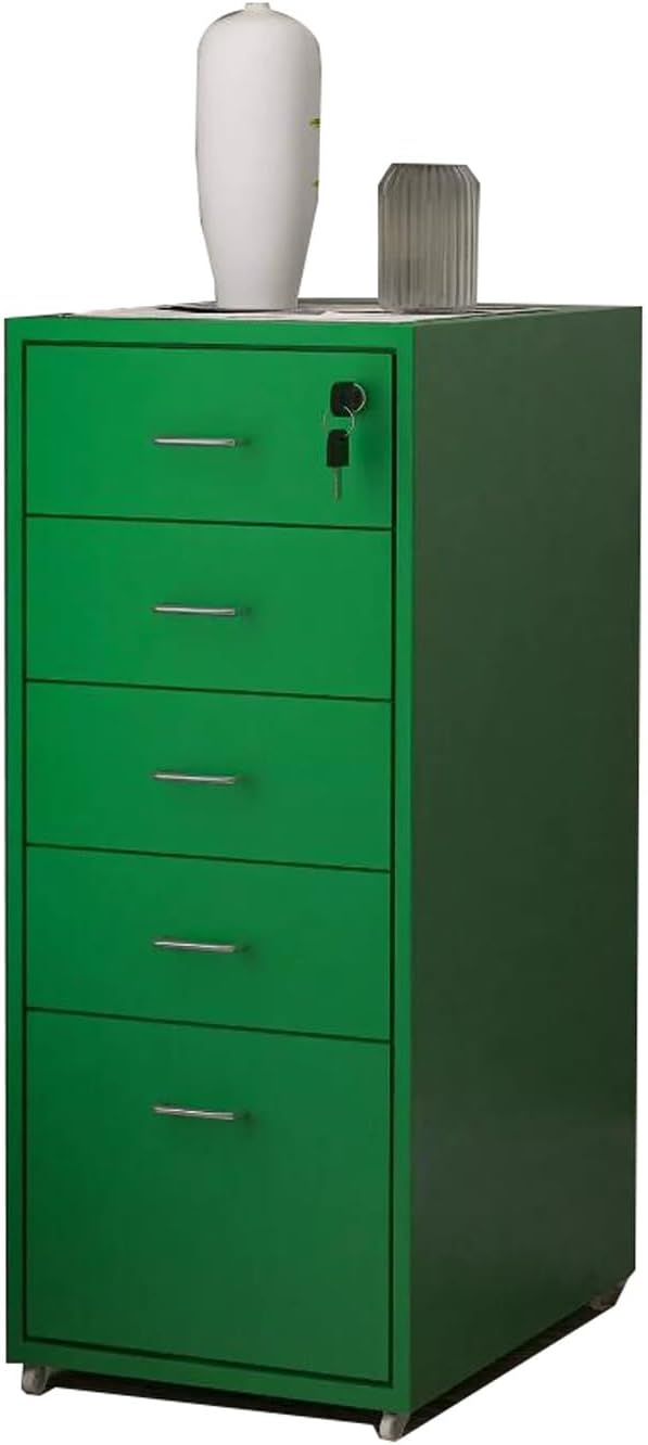 File Cabinet Under Desk Drawer Cabinet Office Locking Storage Cabinet Iron Data File Storage Cabinet (Color : Green)