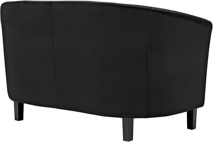 Modway Prospect Velvet Upholstered Contemporary Modern Loveseat In Black
