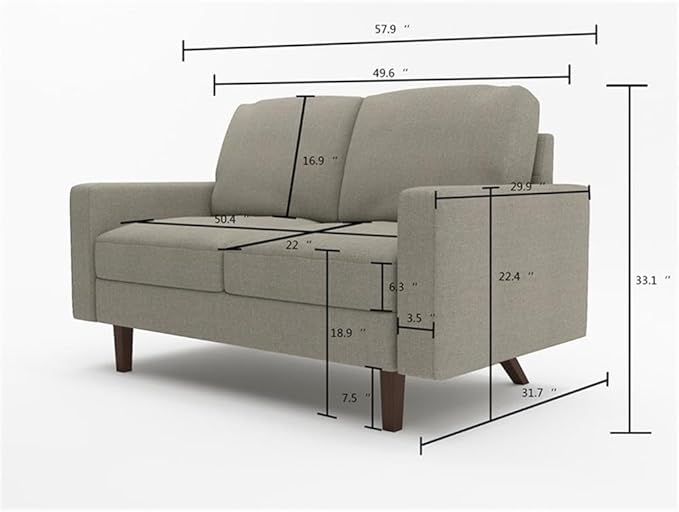 Aneley Faux Leather Living Room Loveseat in White