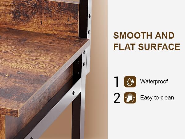 31.5 Small Computer Desk with Hutch Office Desk Study Table Writing Desk Workstation PC Table for Home Office Space Saving Design Brown