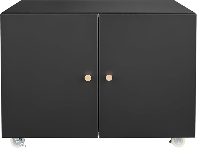 DlandHome Mobile File Cabinet 17.7 H Under Desk Metal Filing Cabinet with Doors and Adjustable Shelf Steel Storage Cabinet Printer Stand for Home School Office Garage Black