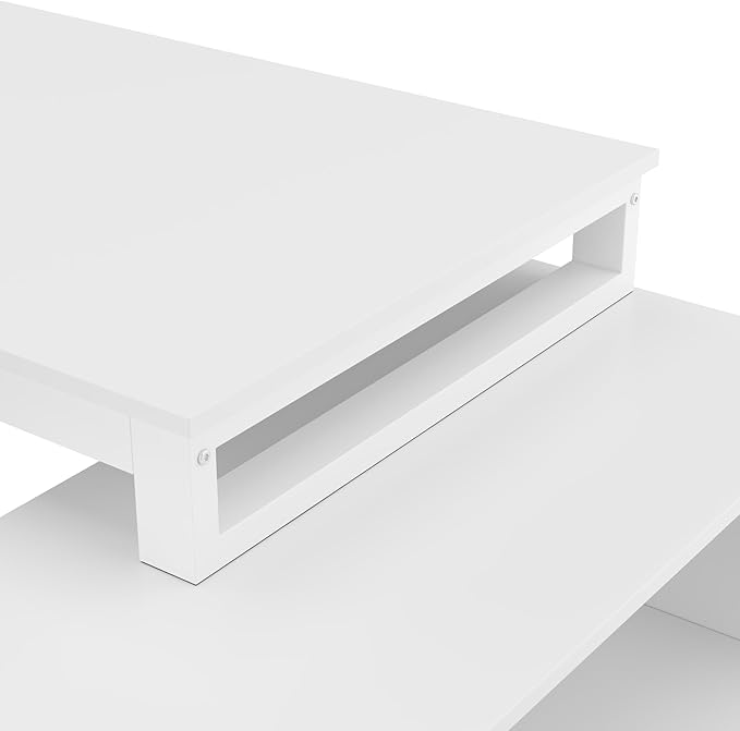 White Large L Shaped Office Computer Desk with Drawers Reversible Long Corner Gaming Work Study Desk Table with Adjustable Shelves &amp Storage Drawers for Home Office Bedroom