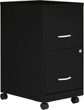 Lorell 2-Drawer Mobile File Cabinet 14.2 x 18 x 26.5 Black